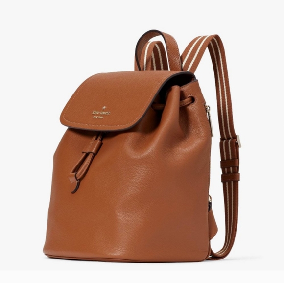 NWT Kate Spade Rosie Med Flip Backpack Warm Ginger Pebbled Leather - Picture 7 of 7